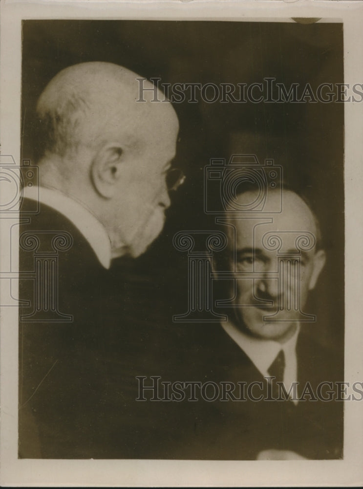 1932 Press Photo Dr Masaryk Czech President & Dr Benes Czech Foreign Minister