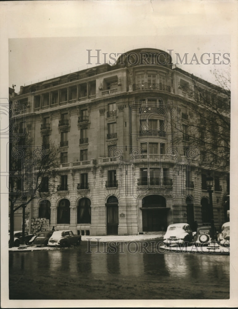 1951 Press Photo Shape's Temporary HQ at Hotel Astoria in Paris