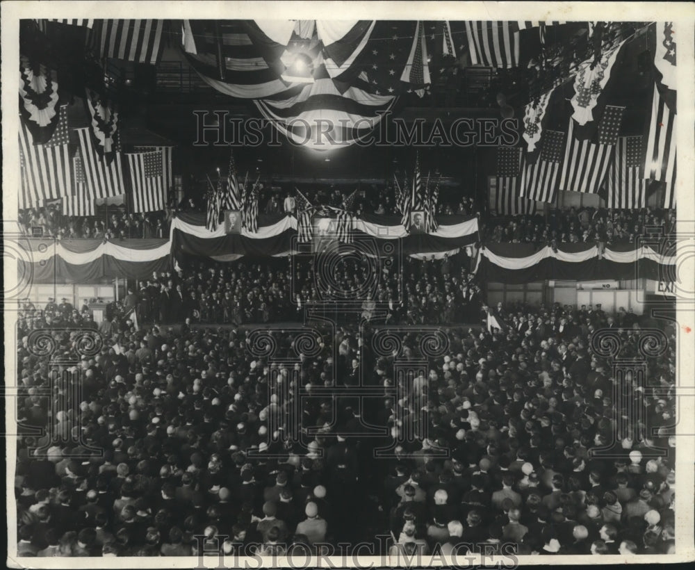 1928 Press Photo Governor of NY Al Smith Speaking in Chicago - nex89960