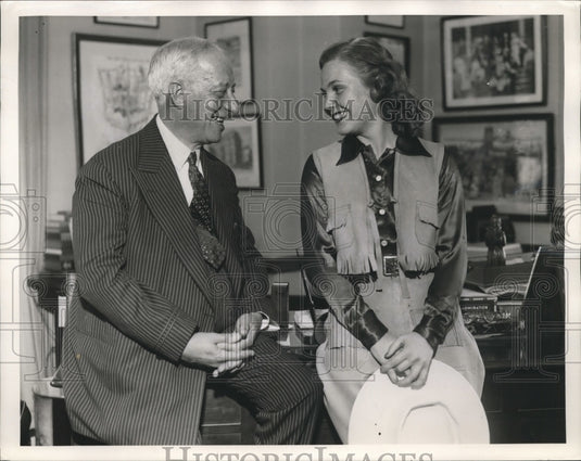 1938 Press Photo Former Governor of New York Al Smith & Marie Barnett of Arizona