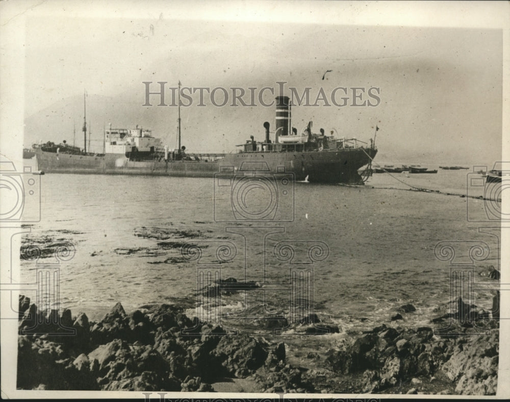 1930 Press Photo American Tanker Chuky Sank Fishermen Rescues Some Crew Members