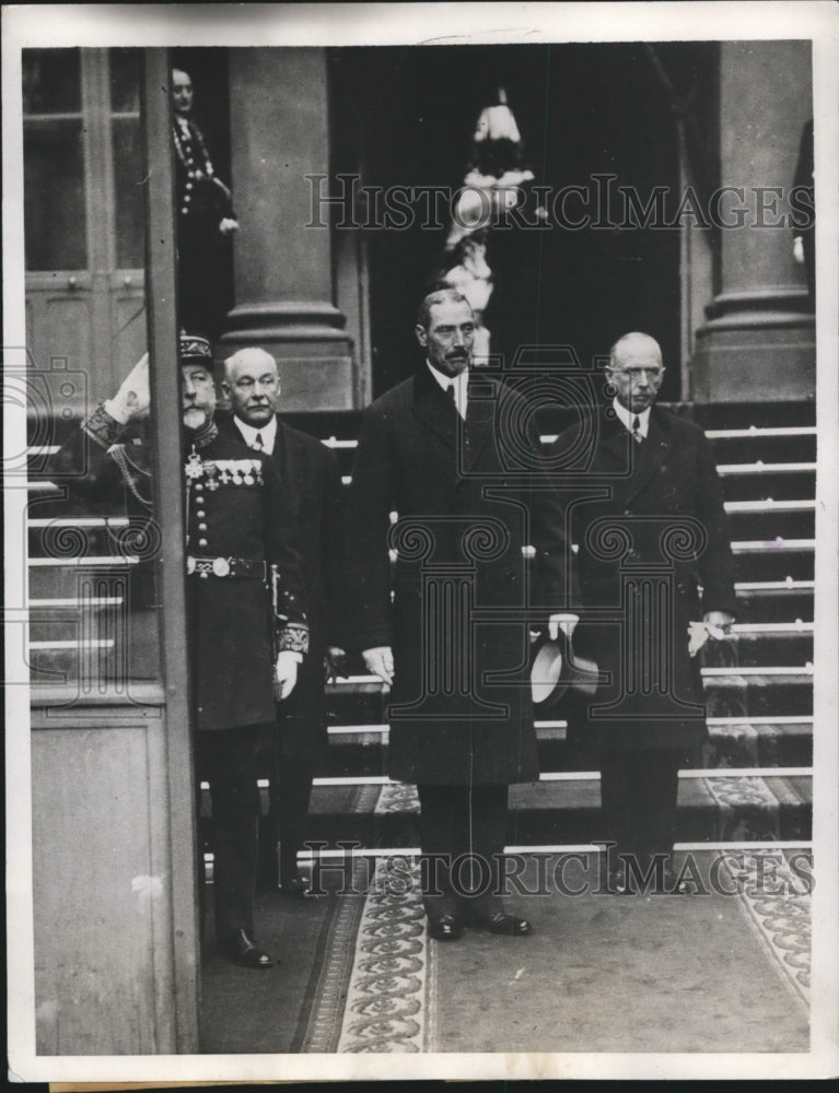 Load image into Gallery viewer, 1933 Press Photo King Christian of Denmark Leaving Elysse Palace in Paris
