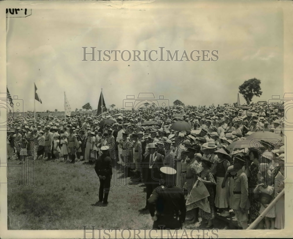 1936 Press Photo Crowd at San Jacinto Battlefield - nex90544