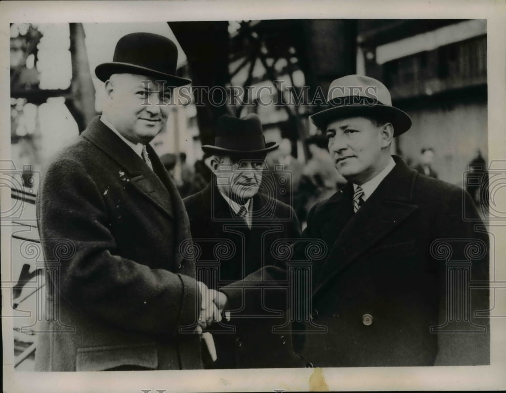 1936 Press Photo Postmaster General James A Farley R K Travers at Southampton