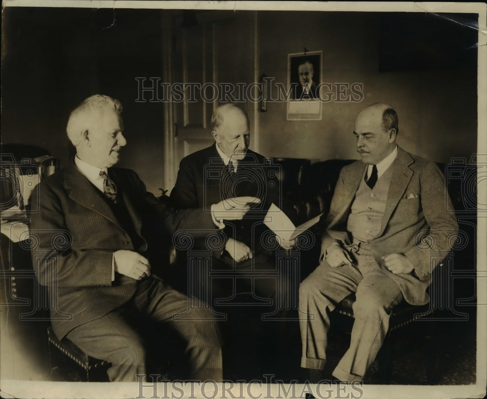 1924 Press Photo Rep Martin Madden, Speaker Gillette & Maj Leader Longworth
