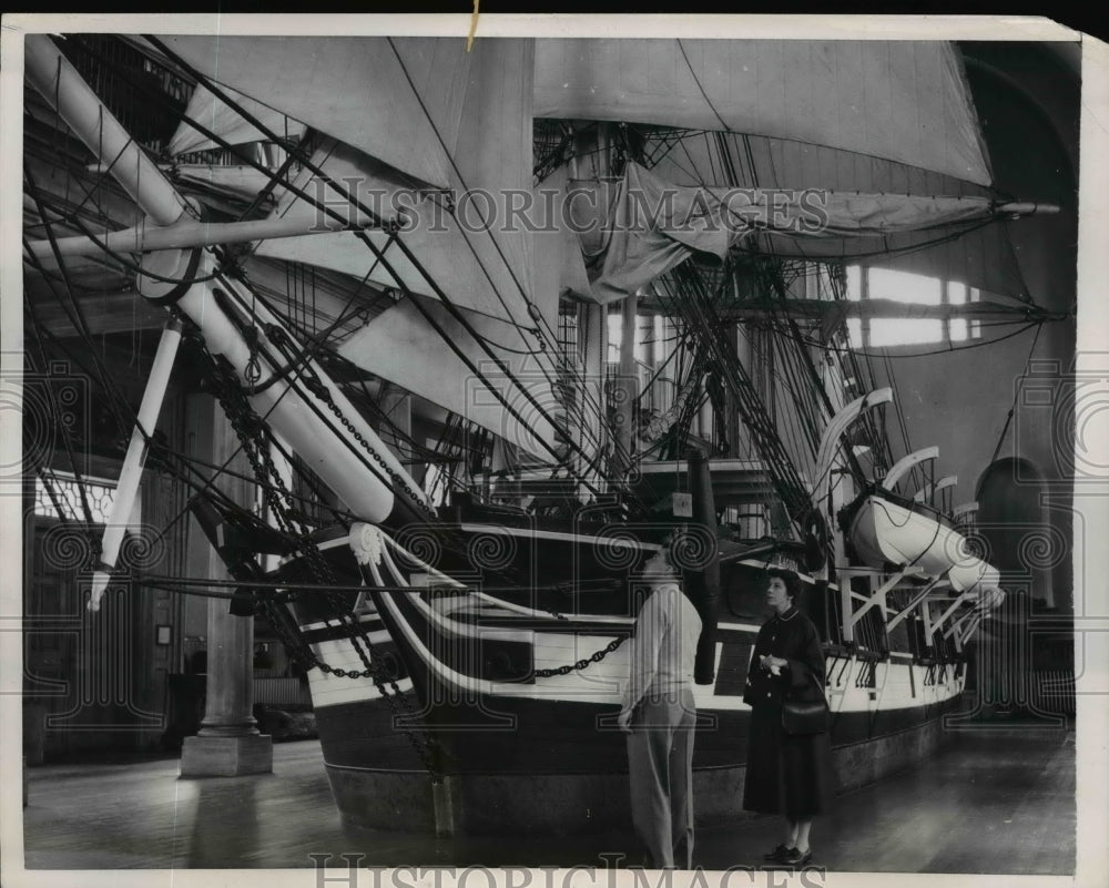 1955 Press Photo Whaling Museum in New Bedford Reproduction of Lagoda