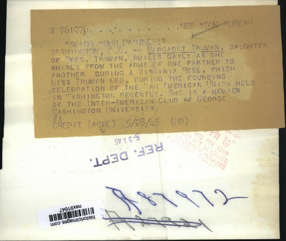 1946 Press Photo Margaret Truman Daughter of President at George Washington Univ