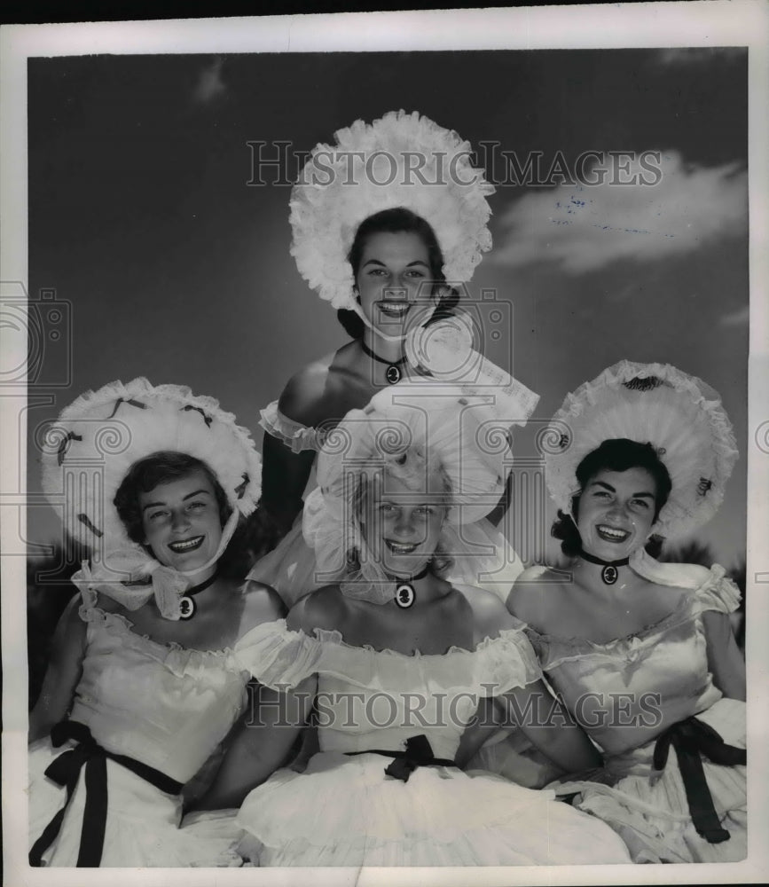 1953 Press Photo Quartet Southern Beauties of Cypress Gardens Florida