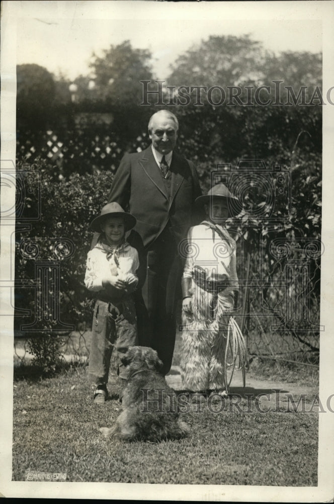 1921 Press Photo Robert & Jack Kneipp Sons of Asst US Forester at White House