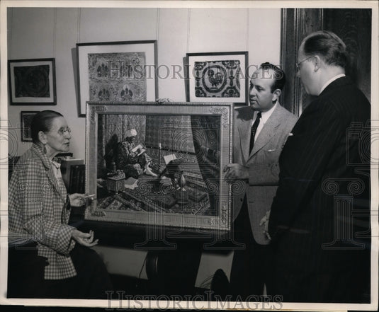 1952 Press Photo Mrs Weibel & Francis Robinson of Detroit Institute of Art
