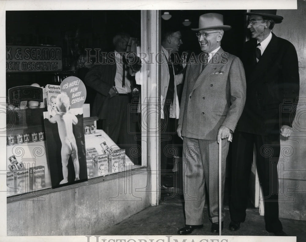 1946 Press Photo President Truman Visits Hometown Independence Missouri