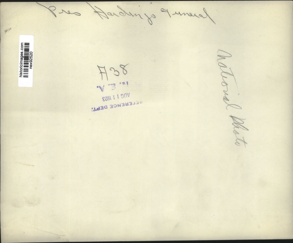 1923 Press Photo Crowd Attending President Warren Harding's Funeral - nex92520