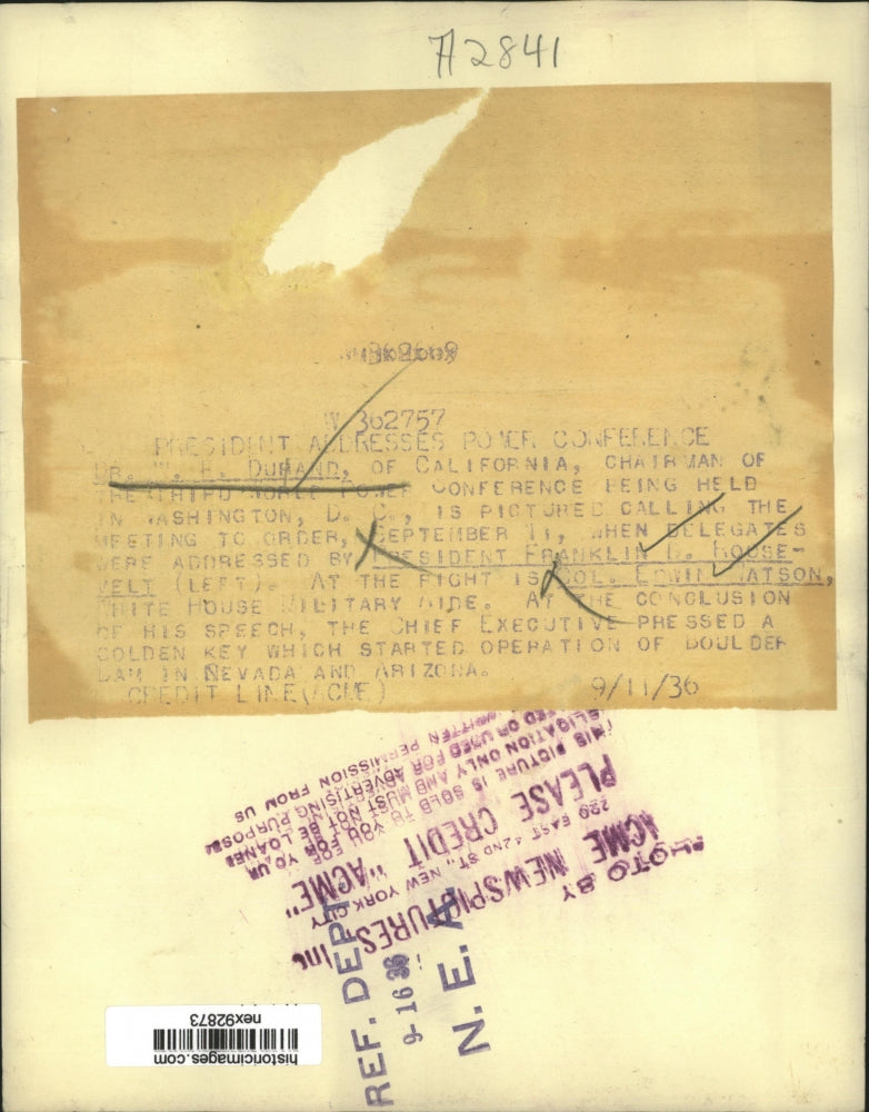 1936 Press Photo President Franklin D Roosevelt , Colonel Watson at Conference