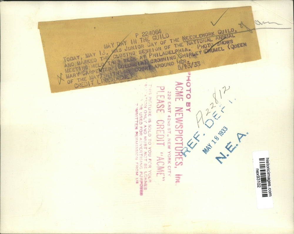 1933 Press Photo Junior Day of Needlework Guild at Annual Meeting