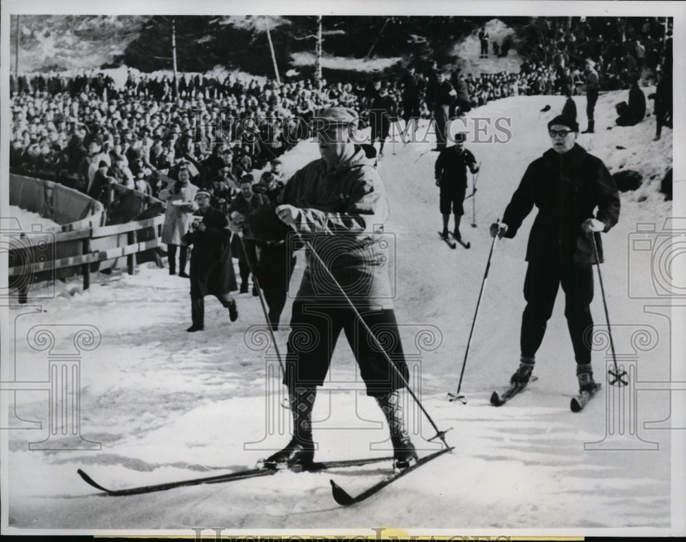 1961 Press Photo Kin Olav V & President Kekkonen of Norway at Ski Festival