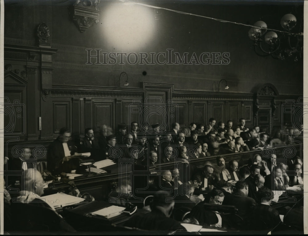 1935 Press Photo Stavisky Case Opens in Paris Assire Court View of Courtroom