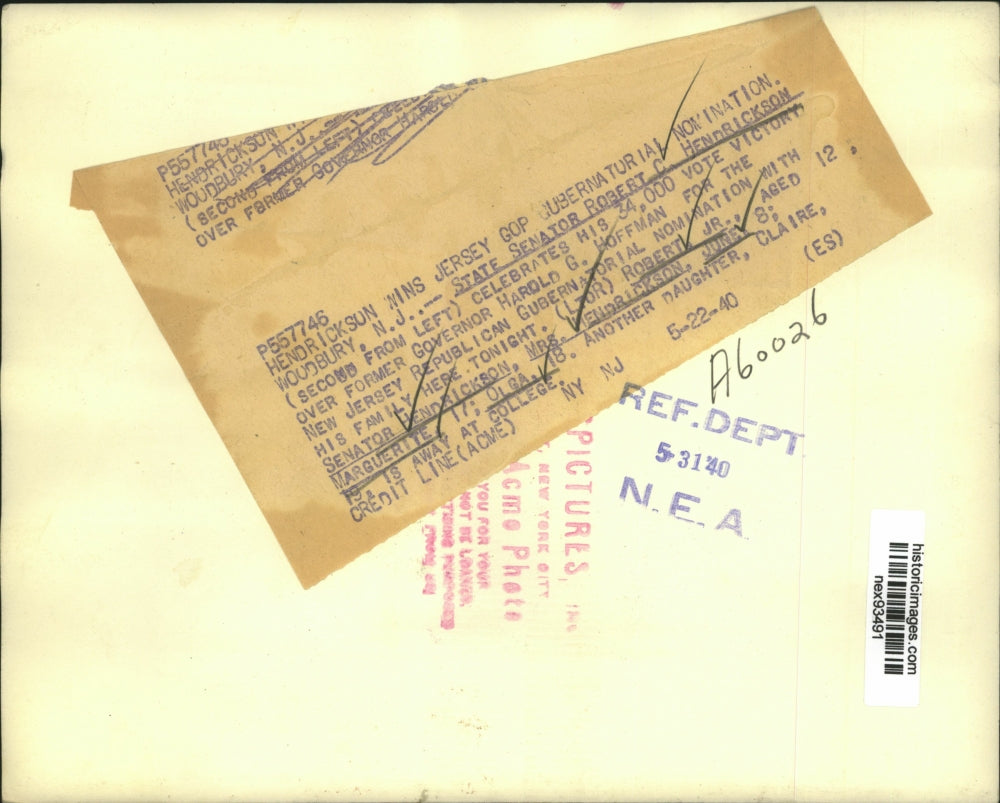 1940 Press Photo State Senator Robert Hendrickson Celebrate Victory for Governor