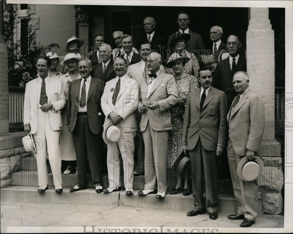 1936 Press Photo Governor Alfred Landon with Republican Leaders