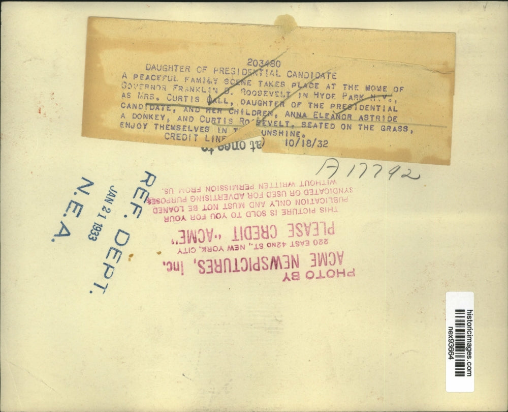 1932 Press Photo Mrs Curtis Dall Daughter of Presidential Candidate & Her Childr