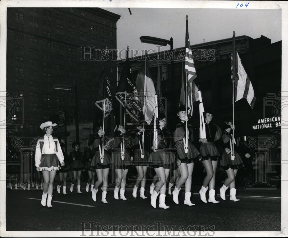 Press Photo Brock Park Rangerettes Parading in Cleveland