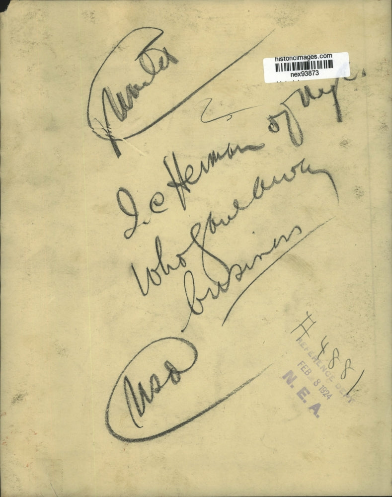 1924 Press Photo IE Herman of New York Whogualberg Business - nex93873