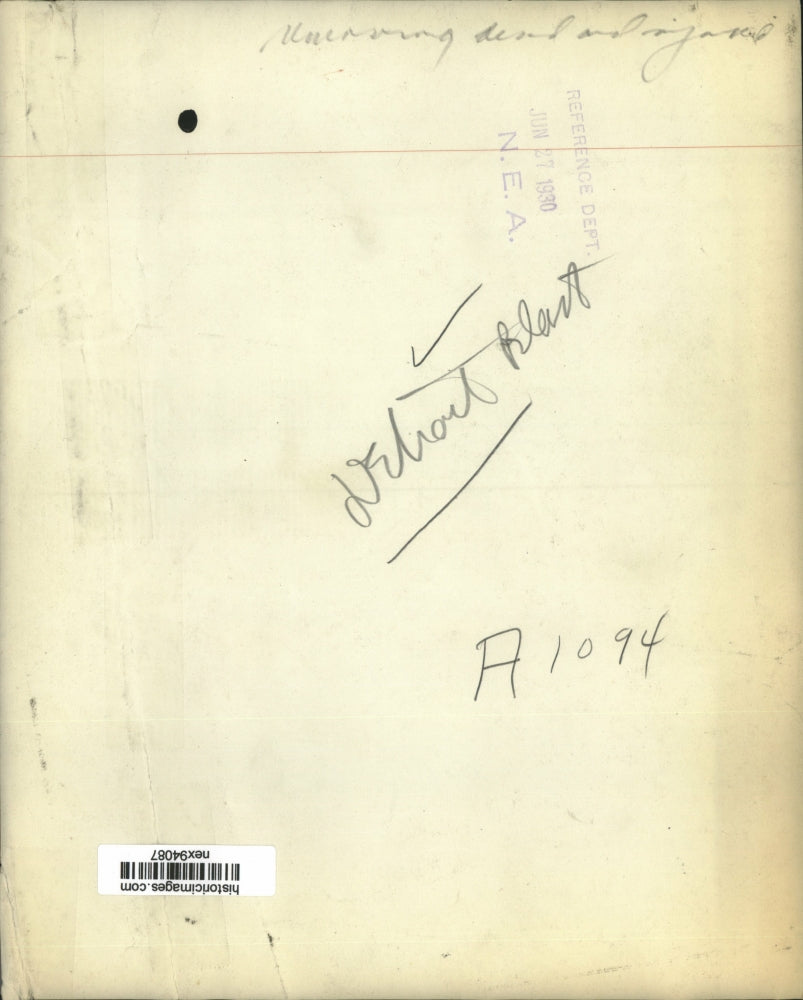 1930 Press Photo Aftermath of Detroit Blast - nex94087