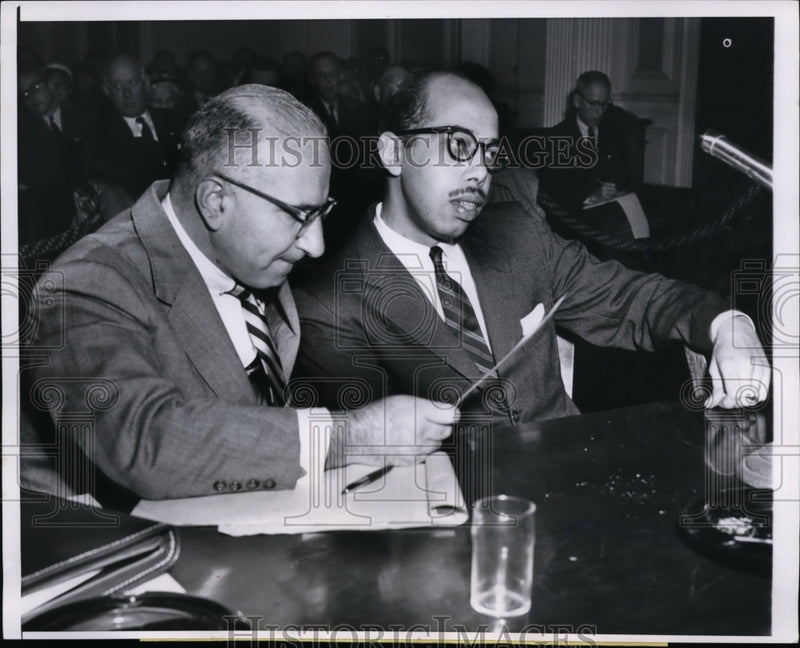 Load image into Gallery viewer, 1956 Press Photo Nathan E Caldwell Jr Former Executive Secretary &amp; Atty Steinber
