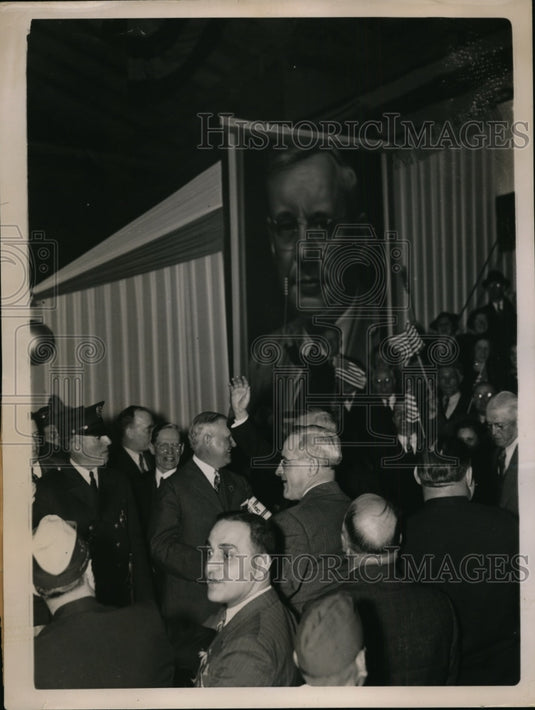 1936 Press Photo Governor Alf Landon with His Supporters
