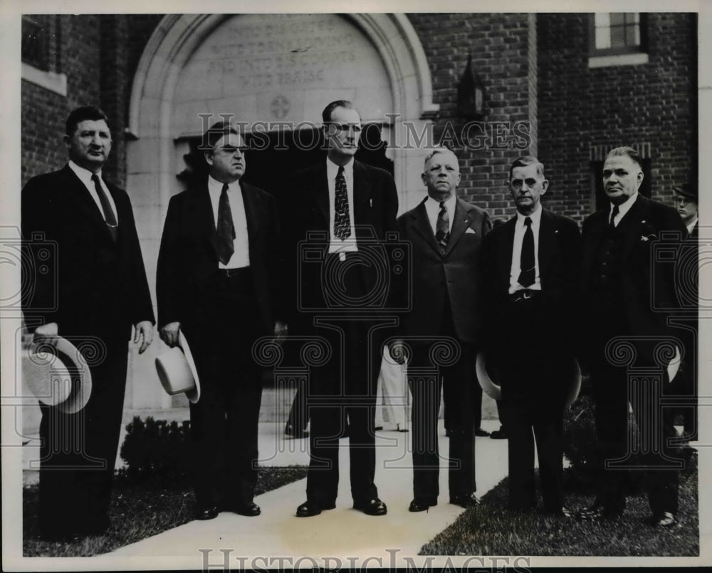 1938 Press Photo Cio & ITU Leaders at Funeral of Union Pres Charles Howard