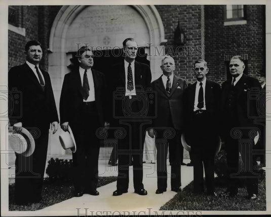 1938 Press Photo Cio & ITU Leaders at Funeral of Union Pres Charles Howard