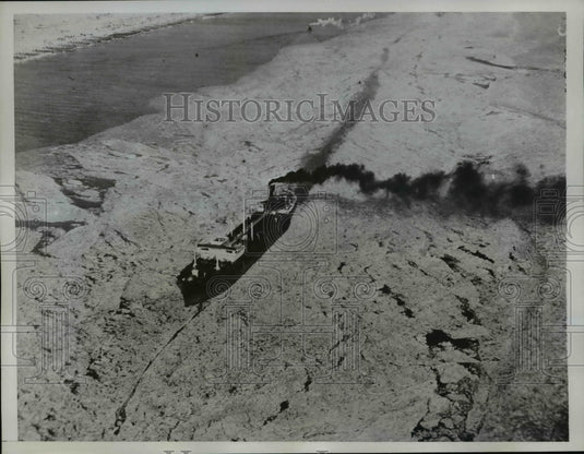 1934 Press Photo Cold Wave In New York Area Ice Jam in Delaware River