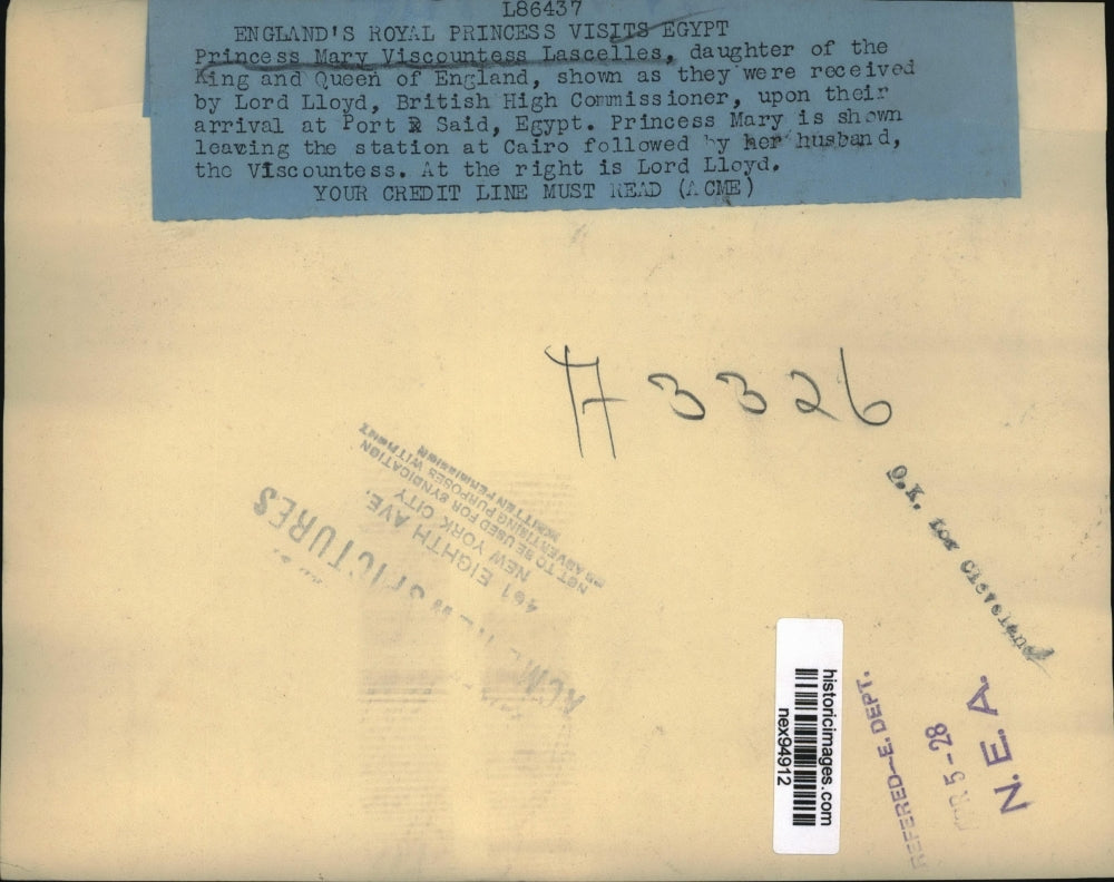 1928 Press Photo Princess Mary Viscountess Lascelles Daughter King & Queen Engla