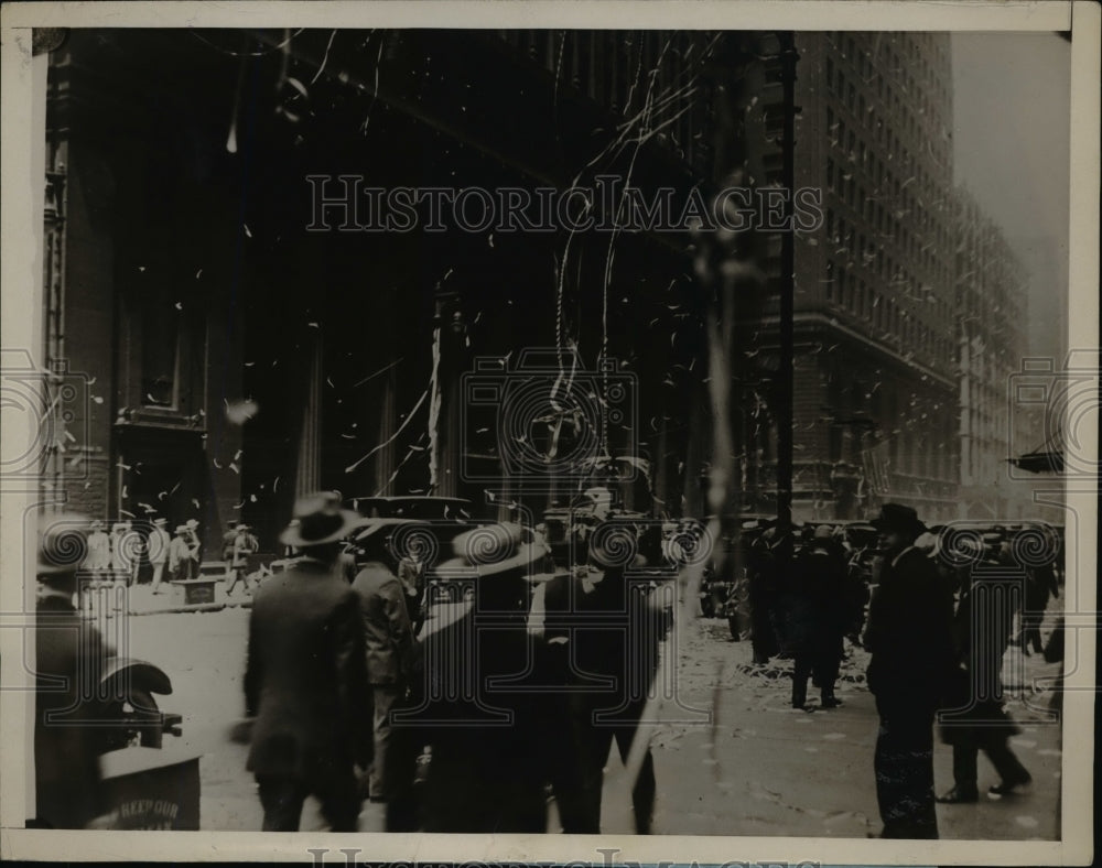 1929 Press Photo Charles Lindbergh Landing Celebration in Chicago Illinois