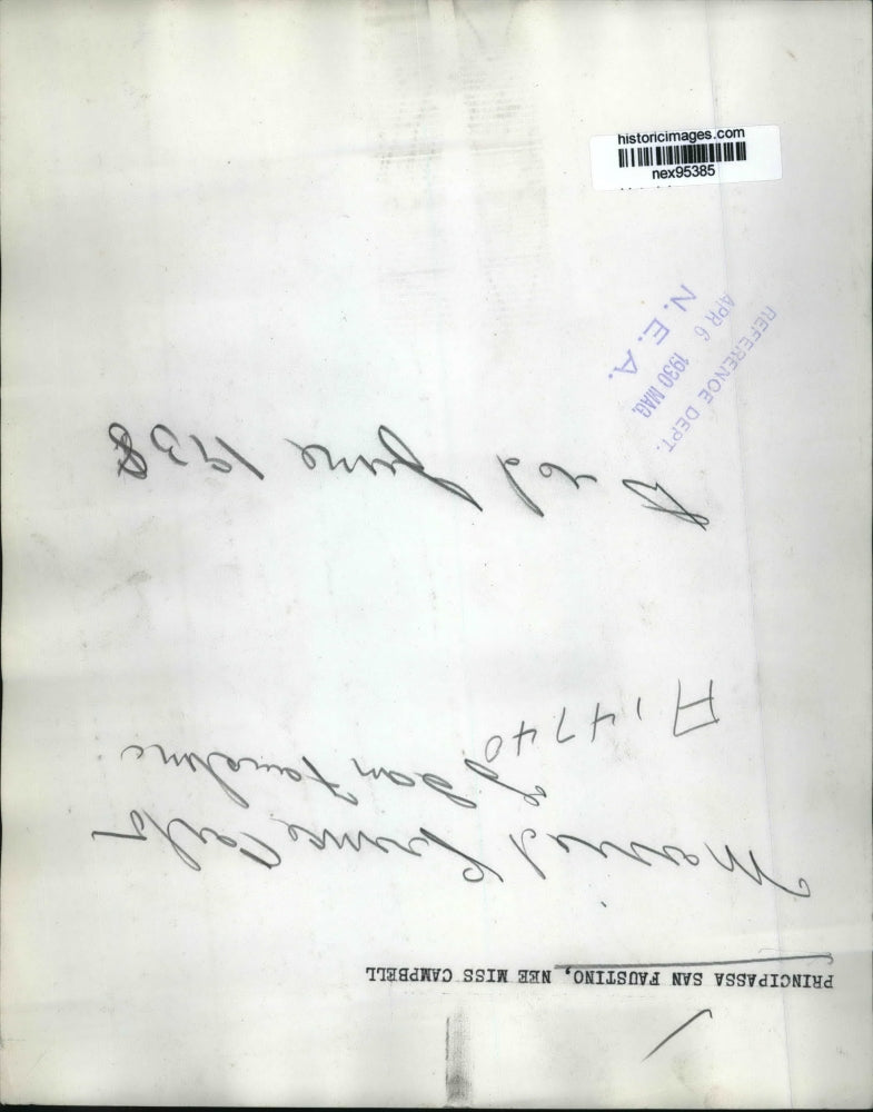 1930 Press Photo Principassa San Faustino Nee Miss Campbell