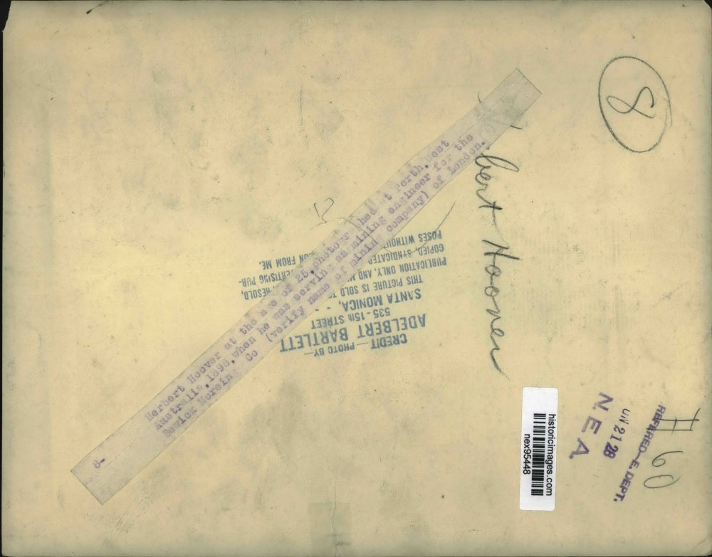 1928 Press Photo Herbert Hoover at Age 25 in Australia