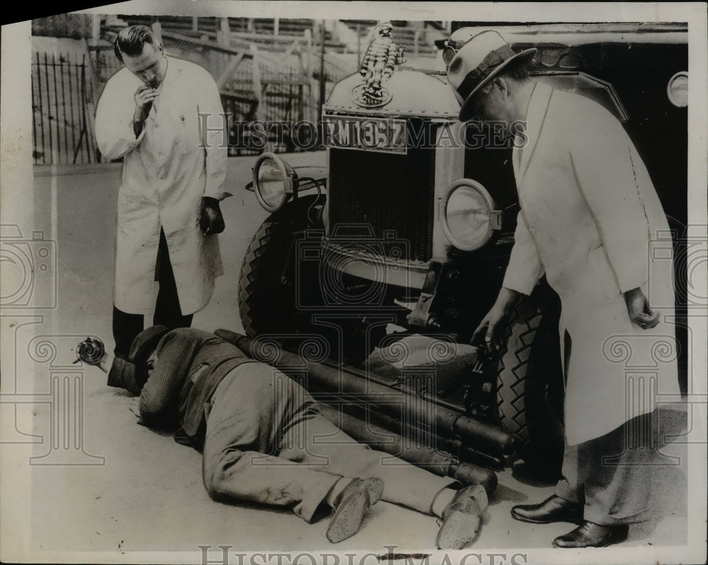 1935 Press Photo New Safety Bumpers for Vehicles Tested at White City London
