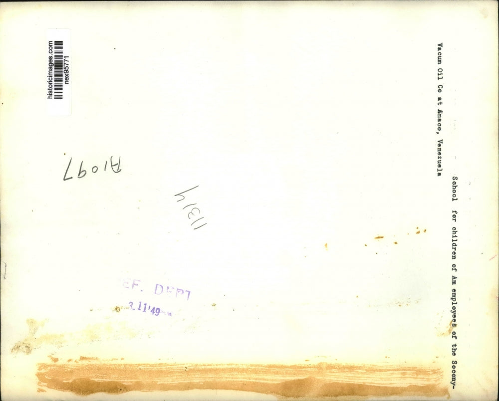 1949 Press Photo School for Employees Children at Vacum Oil Comp Venezuela