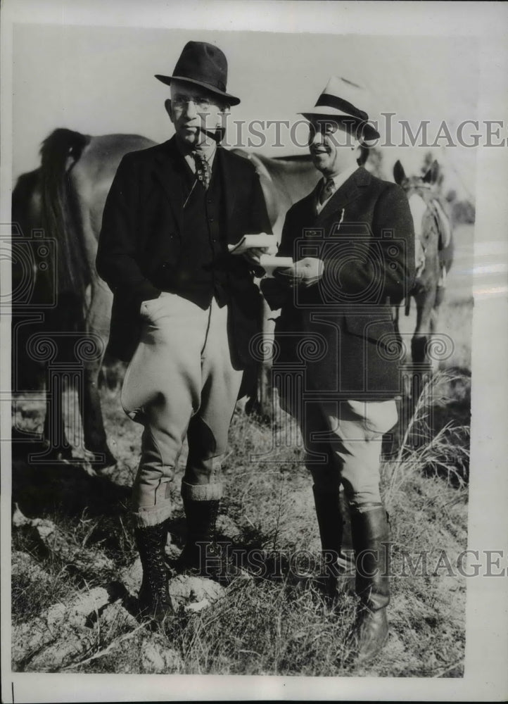 1938 Press Photo Harry Decker & Edwin Donovan at Annual Trials Pointer Club NC