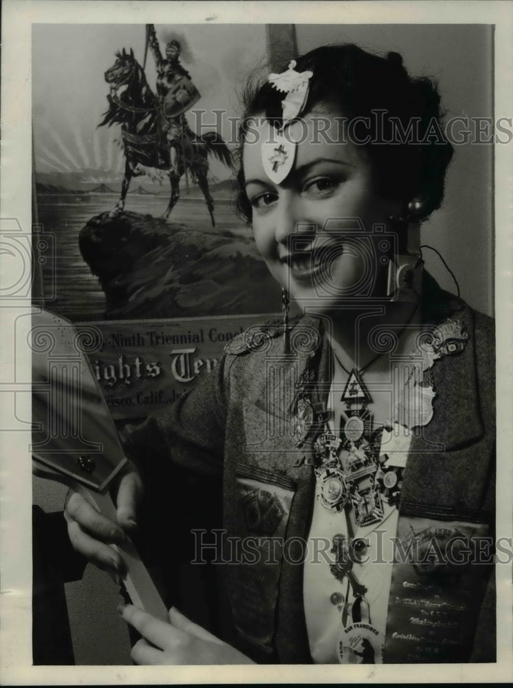 1934 Press Photo Jean McLelland of Committee for 39th Conclave Knights Temple