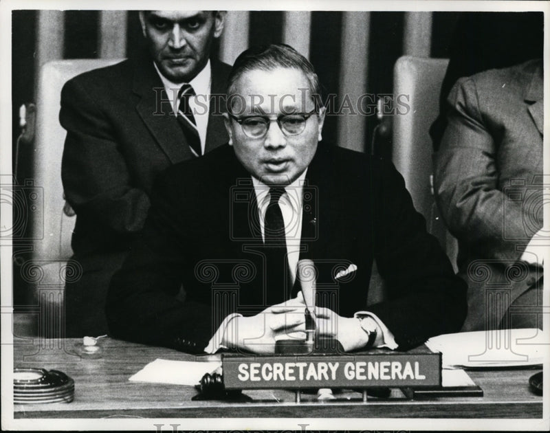 Load image into Gallery viewer, 1969 Press Photo United Nations Secretary General U Thant Calls for Nuclear Talk
