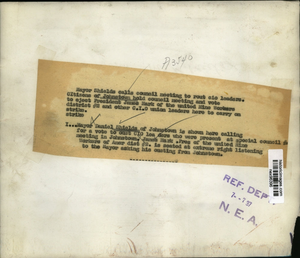 1937 Press Photo Mayor Daniel Shields of Johnstown Holds Council Meeting