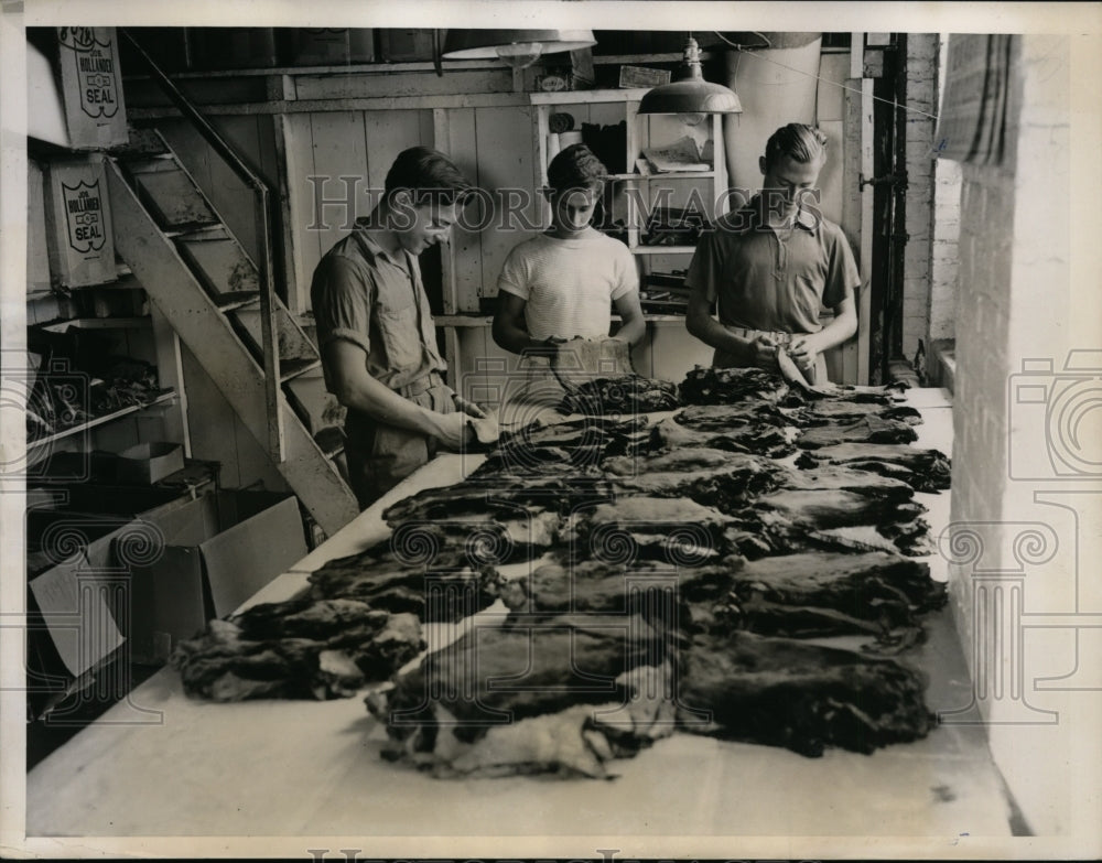 1935 Press Photo Examining Room at Joseph Hollander Fur Plant Newark NJ- Historic Images