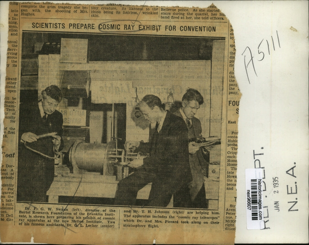 1935 Press Photo Dr FGW Swaun Director Bartol Research Foundation Franklin Insti