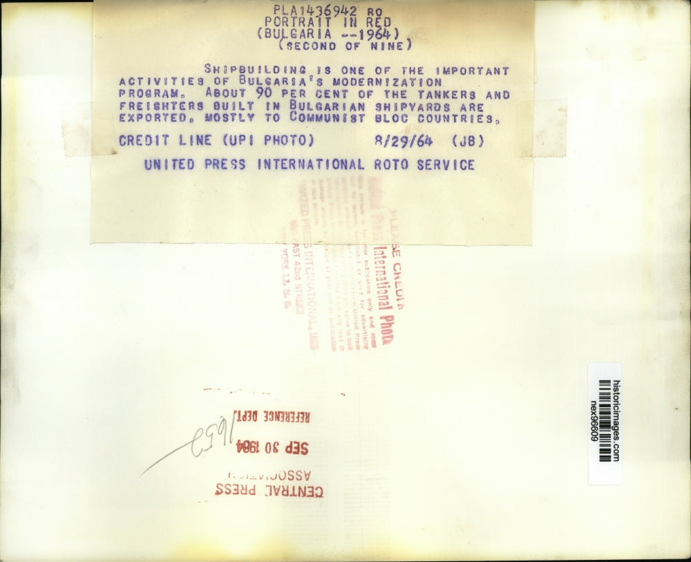 1964 Press Photo 90% of Tankers & Freighters Built in Bulgaria Sent to Communist