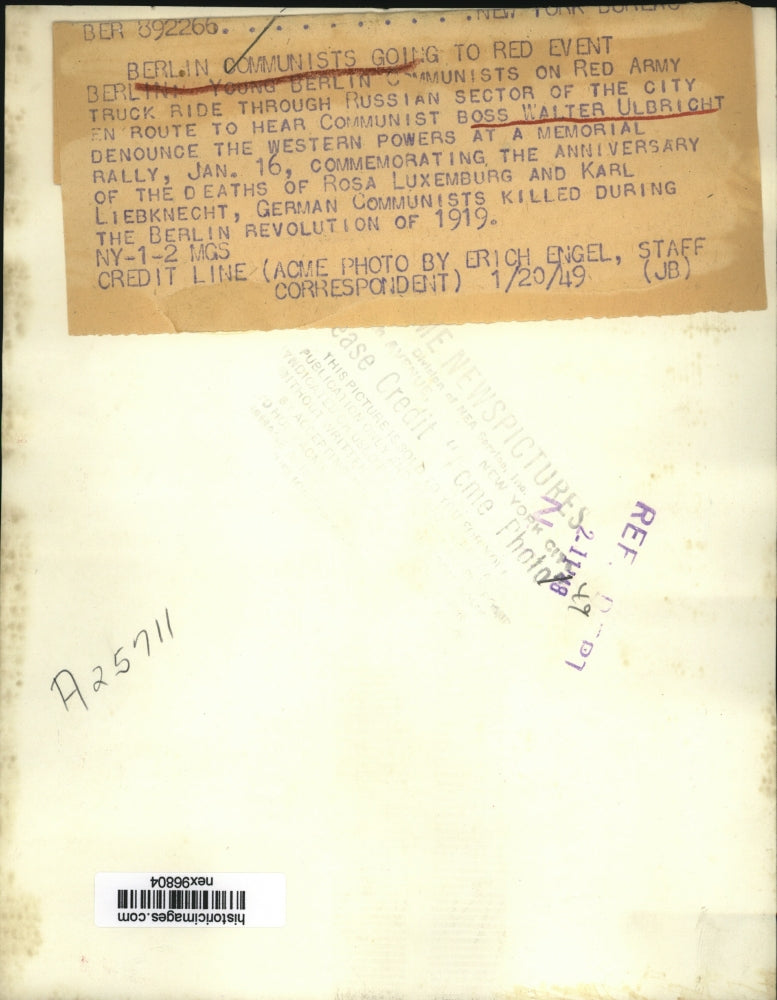 1949 Press Photo Communist Boss Walter Ulbright Denounce Western Powers