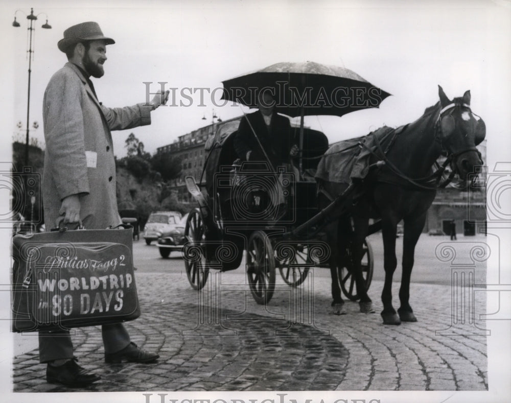 1959 Press Photo Frode Jellins Kristoferson Going Around the World in 80 Days- Historic Images