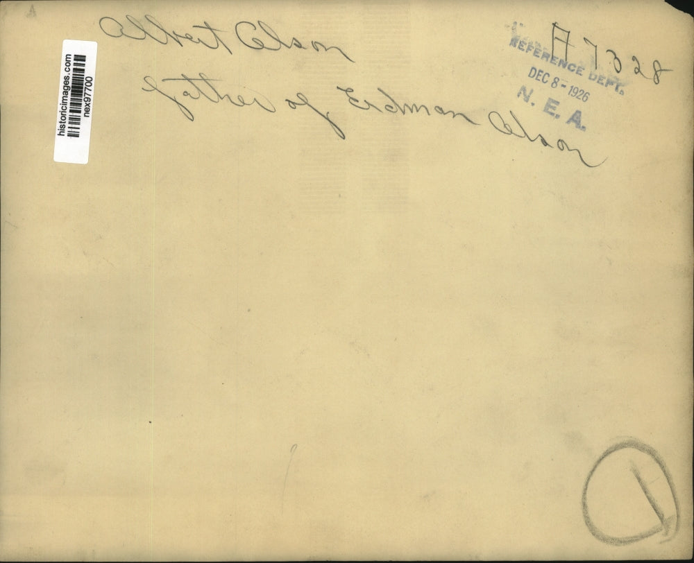 1926 Press Photo Albert Alson Father of Erdman Alson - nex97700