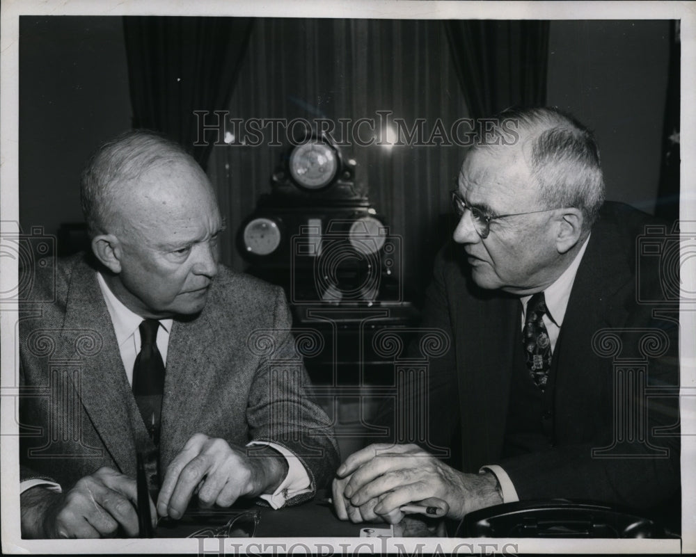 1956 Press Photo President Eisenhower & Secretary of State John Foster Dulles