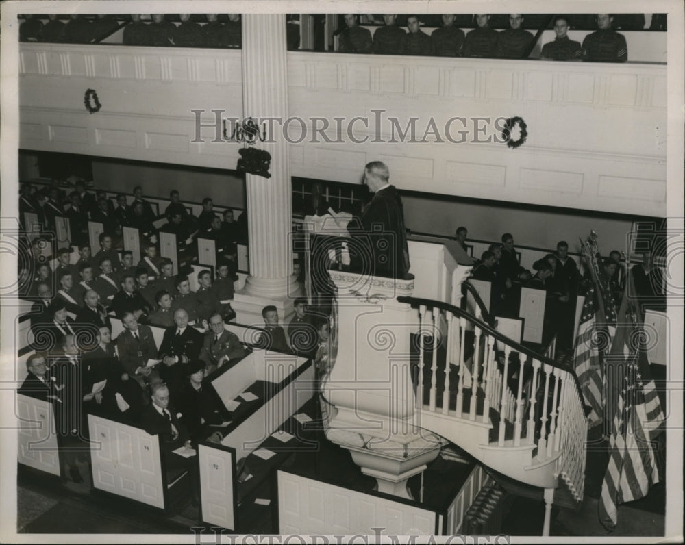 1937 Press Photo Dr Jospeh Penniman Provost University of Pennsylvania at Church