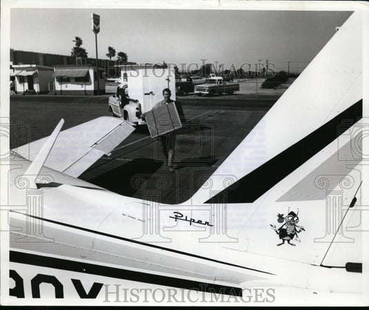 1968 Press Photo Carton of Sterile Moths To Drop in Infested Area by Plane